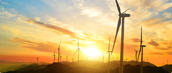 wind turbines in Oiz eolic park  Basque Country